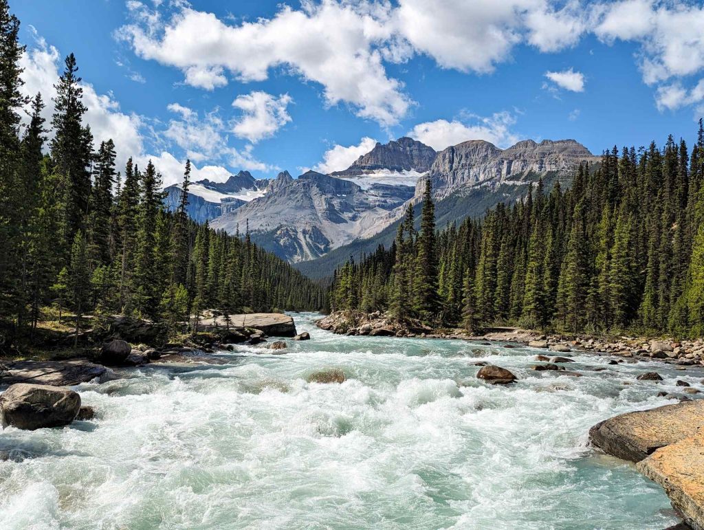 Icefields Parkway Banff stop at Mistaya Canyon Falls